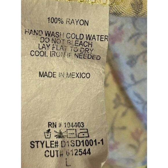 Day to Day Blu Pepper Tiered Short Sundress Yellow Red Brown Size Large (5316) - Picture 5 of 7